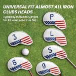 FINGER TEN Irons Head Covers 11 Pack - USA Flag