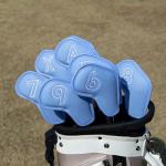 Montela 9-Piece Leather Golf Iron Head Covers