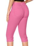Women's Hot Pink Butt Lift Capri Jeans
