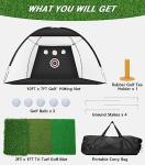 Golf Hitting Net with Tri-Turf Mat and Accessories