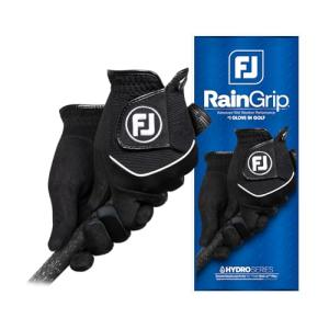FootJoy Men's RainGrip Golf Gloves - Black, Large