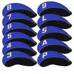 Neoprene Iron Headcover Set - 11 Pieces (Blue & Black)