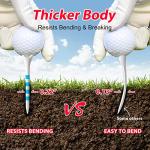 60 Pack Plastic Golf Tees - 3-1/4" White Blue Stripes