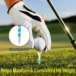 60 Pack Plastic Golf Tees - 3-1/4" White Blue Stripes