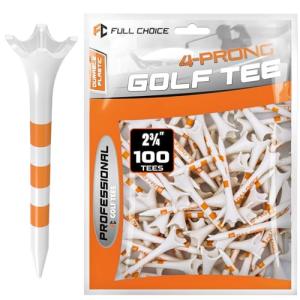 100 Pack Plastic Golf Tees - Low Friction Design