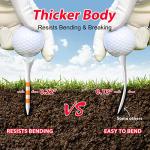 100 Pack Plastic Golf Tees - Low Friction Design