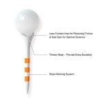 100 Pack Plastic Golf Tees - Low Friction Design