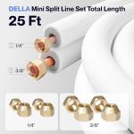 DELLA 25 Ft Mini Split Line Set with Copper Pipes