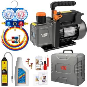 VTG VOGTEN 4.5 CFM Vacuum Pump & Gauge Set