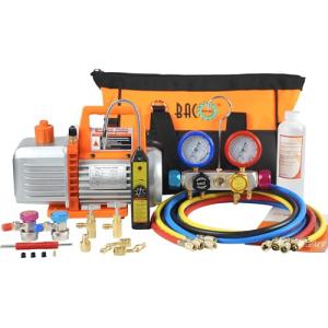 BACOENG 4.5CFM Vacuum Pump and Gauge Set