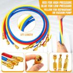 Innconee 10 Pack AC Gauge Hose Set with Adapters