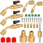 WADEO 31PC Angled Ball Valve Set for Mini Splits