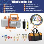 BACOENG 4.5CFM Vacuum Pump and Gauge Set