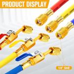 Innconee 10 Pack AC Gauge Hose Set with Adapters