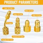 Innconee 10 Pack AC Gauge Hose Set with Adapters