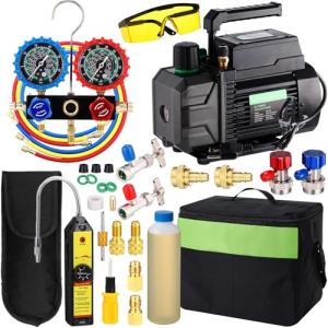 Vacuum Pump and Gauge Set for Mini Splits