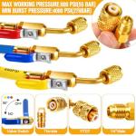 Innconee 10 Pack AC Gauge Hose Set with Adapters