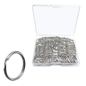 100 Pack Small Split Keychain Rings for Crafts