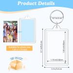 30 Pack Acrylic Photo Keychain Holders for DIY
