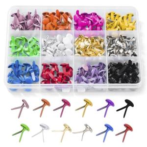 180 Mini Brads in 12 Colors for Crafts
