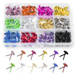 180 Mini Brads in 12 Colors for Crafts