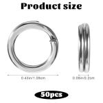 50 Pcs Stainless Steel Mini Split Key Rings