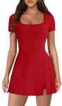 NIASHOT Women's Tennis Dress Athletic Skort in Red