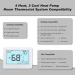 Programmable Heat Pump Thermostat with Large Display