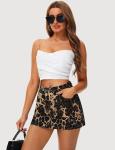 Leopard Print Mini Skirt Jean Skort for Women