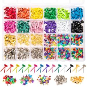 14 Color Mini Metal Brass Brads for Crafts