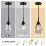 Viinew Black Seeded Glass Mini Pendant Shade