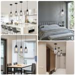 Viinew Black Seeded Glass Mini Pendant Shade