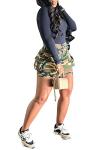 Molisry Women's Camouflage Mini Skirt with Split