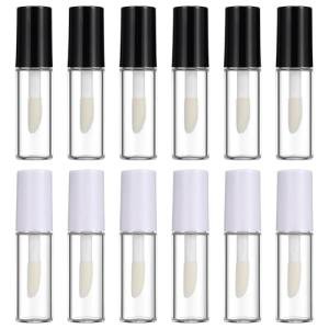 12 Clear Mini Lip Gloss Tubes with Brushes