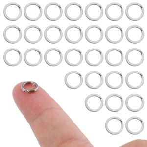 30pcs Stainless Steel Split Rings for Keychains