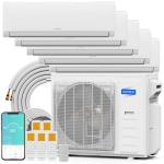 ROVSUN 42000 BTU Five Zone WIFI Mini Split AC/Heating System, 20 SEER2 5 Zone (9K/9K/9K/12K/12K) Ductless Split Air Conditioner with Pre-Charged Condenser, Heat Pump & 25Ft Copper Line Set, 230V
