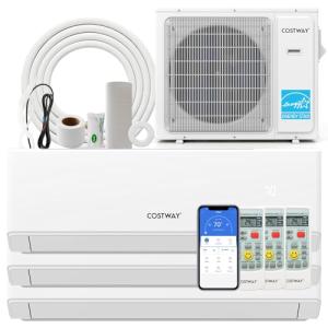 COSTWAY 30k Tri-Zone Mini Split AC Heat Pump