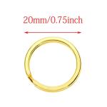 Shapenty 20mm/0.75 Inch Small Gold Flat Metal Keychain Part Accessories Mini Split Keyring Key Ring Chain Clip Holder, Gold, 50PCS