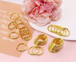 Shapenty 20mm/0.75 Inch Small Gold Flat Metal Keychain Part Accessories Mini Split Keyring Key Ring Chain Clip Holder, Gold, 50PCS