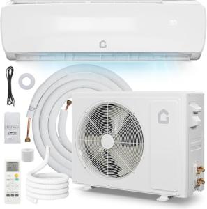 12,000 BTU Ductless Mini Split Air Conditioner with Heat Pump - 115V, 19 SEER2 High Efficiency, Cools & Heats Rooms Up to 750 Sq Ft, Includes Pre-Charged Condenser, Installation Kit and Remote Control