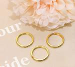 Shapenty 20mm/0.75 Inch Small Gold Flat Metal Keychain Part Accessories Mini Split Keyring Key Ring Chain Clip Holder, Gold, 50PCS