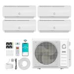 Garvee 4 Zone Mini Split, 35000 BTU ODU Mini Split Ac/Heating System, 208-230v Wifi Enabled Energy Efficient Multi Zone Mini Split Air Conditioner & Heater, 16Ft Copper Line & Full Installation Kit