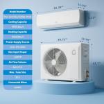 12,000 BTU Ductless Mini Split Air Conditioner with Heat Pump - 115V, 19 SEER2 High Efficiency, Cools & Heats Rooms Up to 750 Sq Ft, Includes Pre-Charged Condenser, Installation Kit and Remote Control