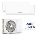 Vtronix Classic America DUET Series 18,000 BTU Outdoor Unit and Two 9000 BTU Mini Split Indoor Air Handler Dual Zone, Wall-Mounted, Quiet Operation, Cooling & Heating, 24.5 SEER2