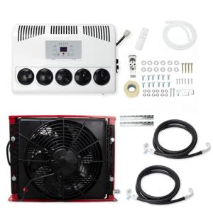 Universal Split Truck Cab 12V AC Unit RV Air Conditioner Mini 11000BTU Electric RV Truck Air Conditioner Camper A/C Unit, Only Cooling for Trailer, Vans, RVs, Vans, Motorhome, Fast Cooling