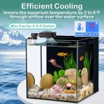 hygger Mini Aquarium Cooling Fan 1-5 Gallon Small Fish Tank Chiller with Adjustable Speed & Timer Axolotl Tank Accessories Compatiable with Other Temperature Control