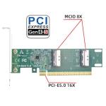Xiwai 16x PCIE5.0 PCI-Express to Dual MCIO 8i SFF-TA-1016 VROC Mini Cool Edge IO Virtual RAID Adapter for Mainboard SSD Graphics Card