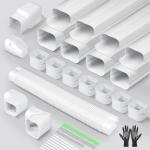 Mini Split Line Set Cover: 3 Inch 13Ft DIY Decorative Outdoor PVC Tubing Cover Kit for Mini Split, Air Conditioner, Central AC and Heat Pumps