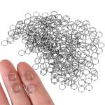 100 Pcs 6mm Mini Split Rings, Small Keyring Loop Double Loops Opean Jump Rings for Jewelry Making Stainless Steel Metal Ring Connectors for Necklaces Bracelets Earrings Crafts DIY Crafts (Silver)