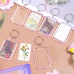 10 Pcs Acrylic Photo Keychain Picture Frame Keychain Double Sided Blank Personalised Photo Key Fob Holder with Split Ring Rectangle DIY Picture Frames for Insert Photoes Women Men Festival Gifts